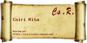 Csiri Rita névjegykártya