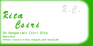 rita csiri business card